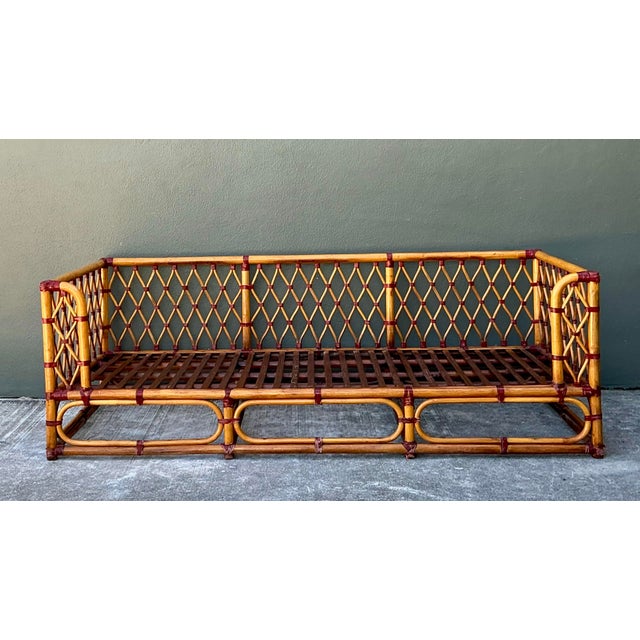 Vintage Trellis Rattan Sofa For Sale - Image 16 of 17