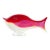 Vintage Murano Sommerso Red Opalescent White Italian Art Glass Centerpiece Fish Figure Sculpture For Sale