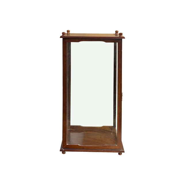 Vintage Square Brown Frame Glass Door Display Case Box For Sale In San Francisco - Image 6 of 13