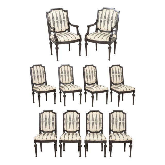 Modern "Fern Tree" Upholstered Dining Chairs, 10 For Sale