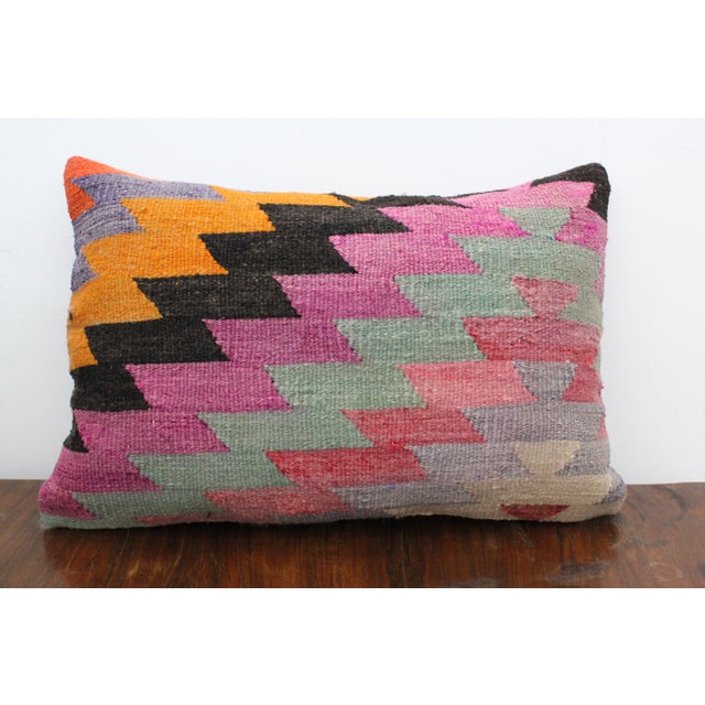 Asparagus Turkish Kilim Decorative Pillow Cover - 15"x22.5" For Sale - Image 8 of 8