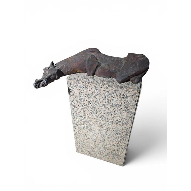 Greek Horse Sculpture on Granite Base by Alfredo Lanz, Italy, 1950s For Sale - Image 4 of 12