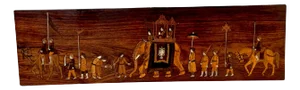 Anglo-Raj-Indian Inlaid Elephant ceremonial / Processional Hardwood Panel