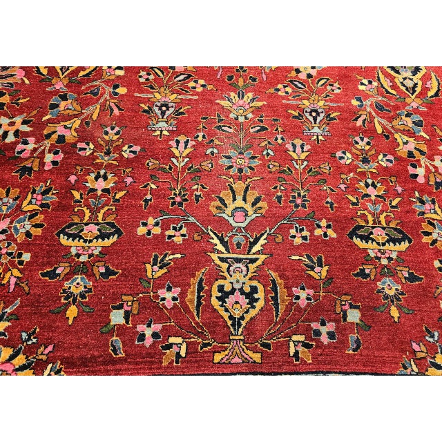 Vintage Kashan Rug, Hand-Knotted Wool, Allover Floral Pattern, Red & Navy, 9x14 For Sale - Image 14 of 17