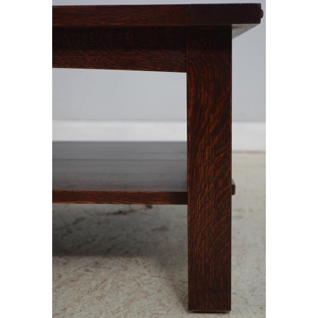 2020s Stickley Large Mission Oak Tile Top Coffee Table For Sale - Image 5 of 14