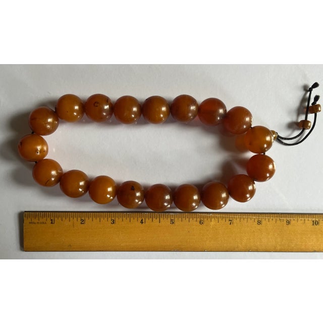 Wood Large Natural Baltic Amber Worry Beads For Sale - Image 7 of 13