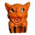 Vintage Molded Papier-Mâché Halloween Orange Cat Candy Container / Lantern For Sale