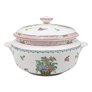 Mid 20th Century French Special Edition Porcelain Tureen With Lid For Sale