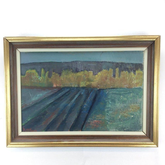 Bruno Forssberg, Field at Dusk, 1950s, Oil on Canvas, Framed For Sale - Image 10 of 16