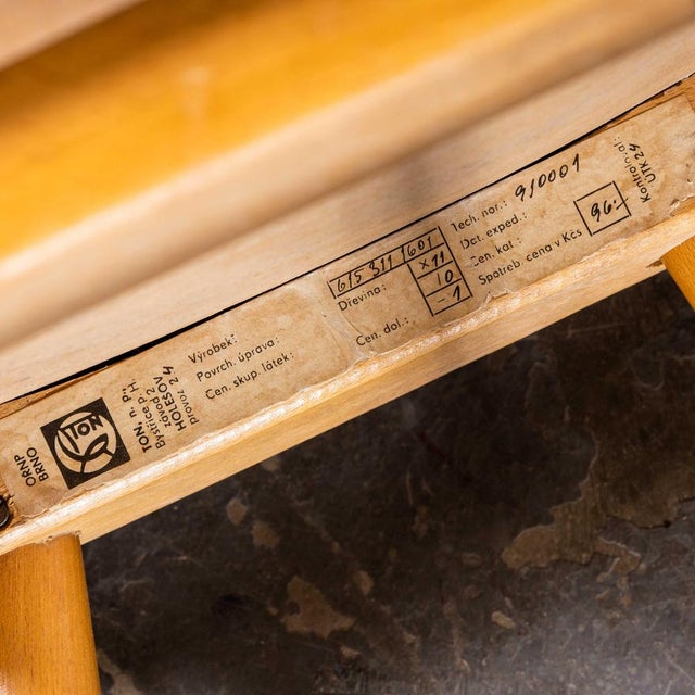 Brown Vintage Dining Chair in Beech by Ton, 1960s, Set of 8 For Sale - Image 8 of 10