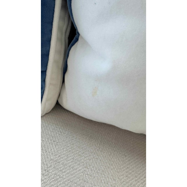 Coastal Contemporary CR Laine Ivory and Blue 3-Seat Sofa For Sale - Image 12 of 15