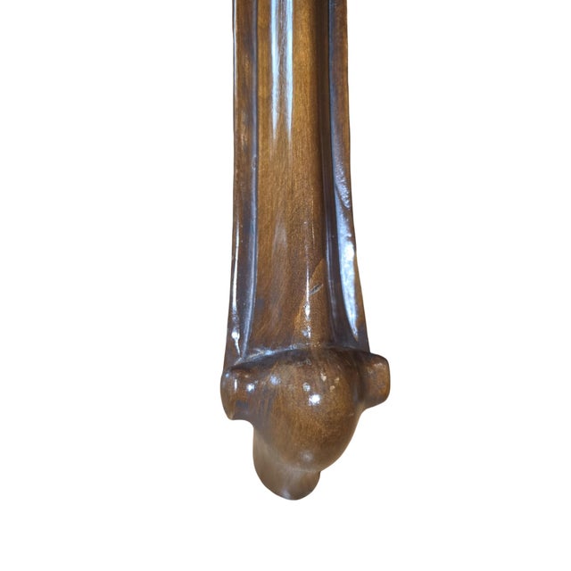 Late 20th Century Sherrill Made in Italy Carved Wood & Marble Console Table For Sale - Image 10 of 10
