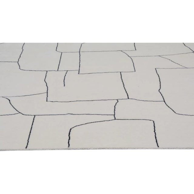 Moroccan Beni Ourain Hand Knotted Wool Rug, 10'1 X 14'1 For Sale - Image 4 of 6