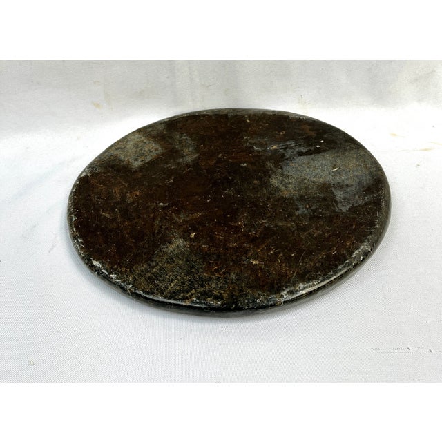 Rustic European Early 20th Century Primitive Black Limestone Handcrafted Plateau/Charger For Sale - Image 3 of 10