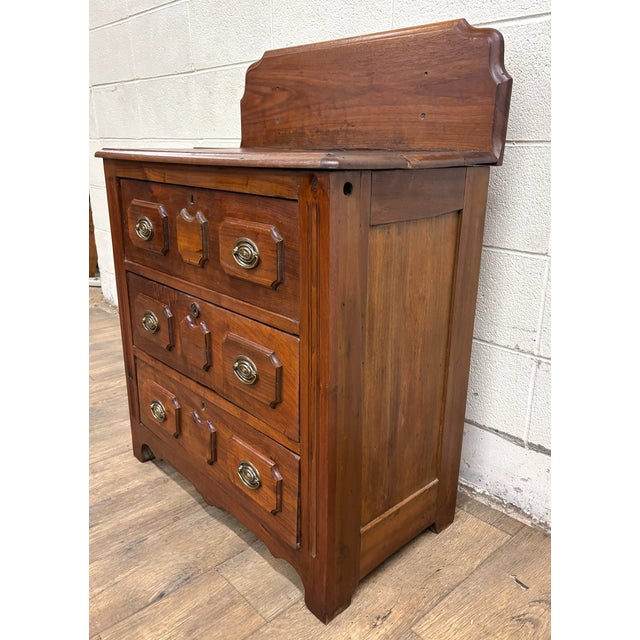 Antique 19th Century Victorian Carved Washstand Chest Commode For Sale - Image 4 of 12