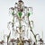 Metal Late 19th Century French Brass Chandelier with Clear & Green Crystals For Sale - Image 7 of 17