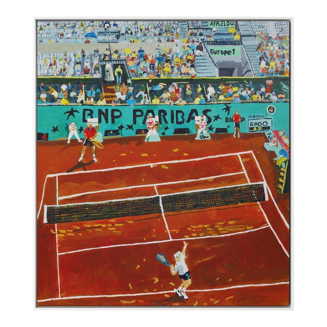 French Open by Shaun Ellison in White Frame, Large Art Print On Canvas For Sale