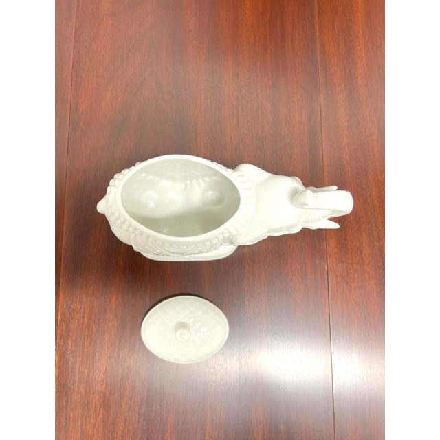 Asian Andrea by Sadek White Porcelain Elephant Candy Dish For Sale - Image 3 of 9