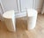 1980s Vintage Sculptural White Plaster Demilune Side Tables, Pair For Sale - Image 5 of 9