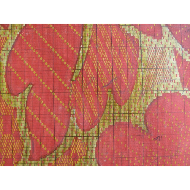 Antique Textile Design Gouache on Paper For Sale - Image 9 of 12