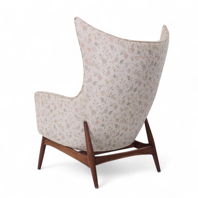 Mid 20th Century h.w. Klein for Bramin Møbler Model 207/5 Mid Century Danish Walnut Wing Chair For Sale - Image 5 of 9