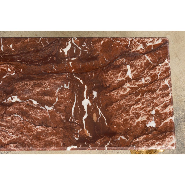 Mid 19th Century French Napoleon III Giltwood Coffee Table With Rouge Marble Top, Provence For Sale In New York - Image 6 of 18