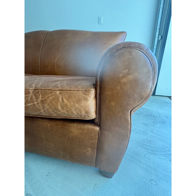 1990s Restoration Hardware Leather Sofa For Sale In Los Angeles - Image 6 of 10