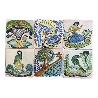 Vintage Gorky Gonzalez Mexican Tile- Set of 6 For Sale