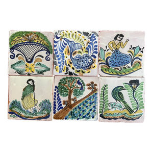 Vintage Gorky Gonzalez Mexican Tile- Set of 6