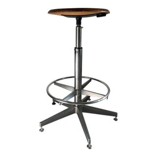 Vintage Industrial Neolt Italian Lab Drafting Stool For Sale