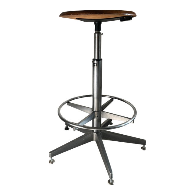 Vintage Industrial Neolt Italian Lab Drafting Stool For Sale