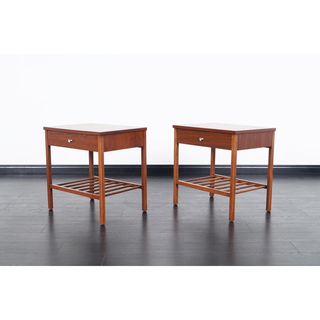 Vintage Stanley Walnut & Rosewood Nightstands A Pair Chairish