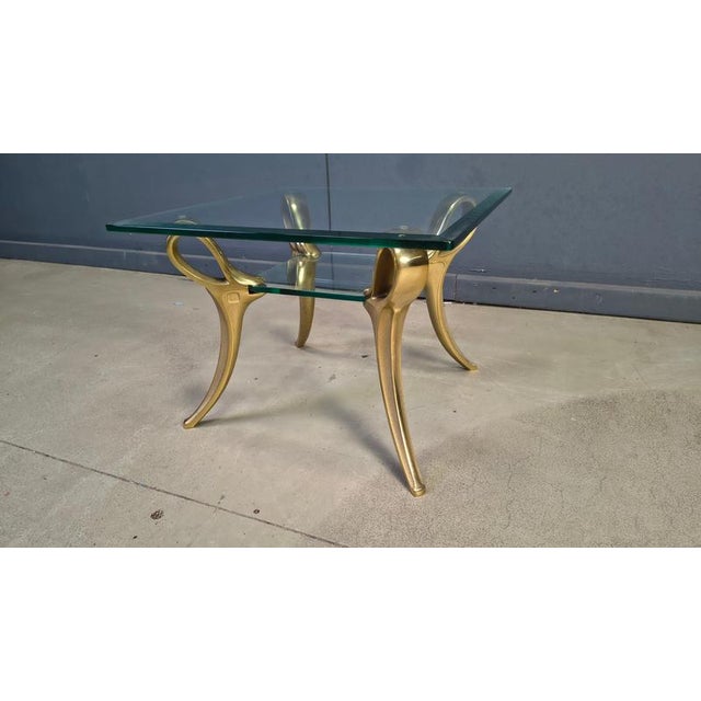 Brass and Glass Coffee Table, 1970s For Sale - Image 4 of 13