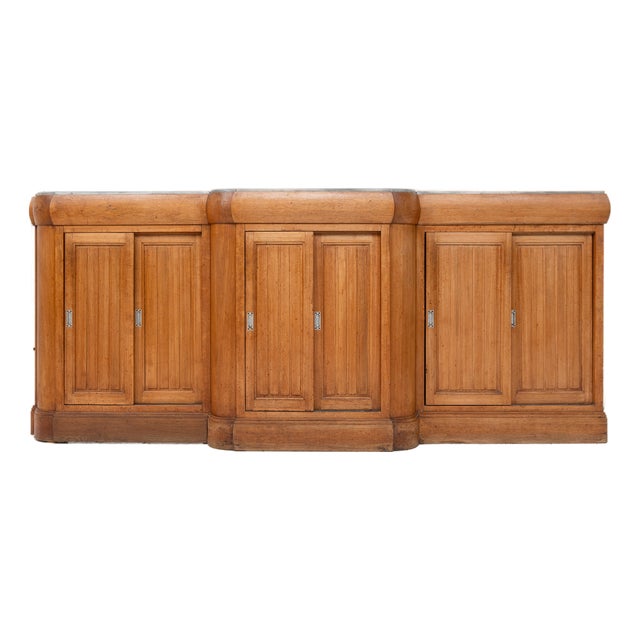 Vintage French Art Deco Bar in Walnut and Marble, 1920 For Sale