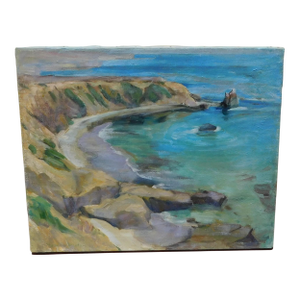 Early 20th Century Blanche Whelan Early Ca Artist, Oil Painting Coastal Scene
