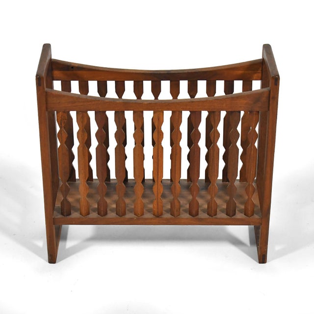 Wood Arthur Umanoff Walnut Magazine Rack For Sale - Image 7 of 10