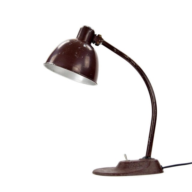 Brown 1940s Bauhaus Desk Lamp For Sale - Image 8 of 8