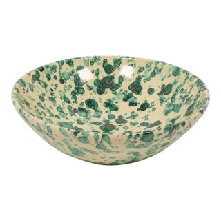 Sharland England Splatter Bowl, Large, Yellow & Verde For Sale