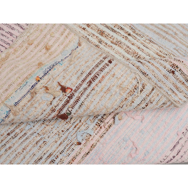 Cream 1970s Vintage Handmade Wool Cotton Cream Runner Rug For Sale - Image 8 of 11