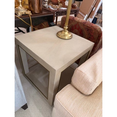 Leather Covered End Tables, Set of 2 For Sale - Image 6 of 8