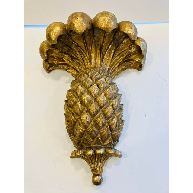 Pair of 1990s Pineapple Wall Brackets For Sale - Image 4 of 7