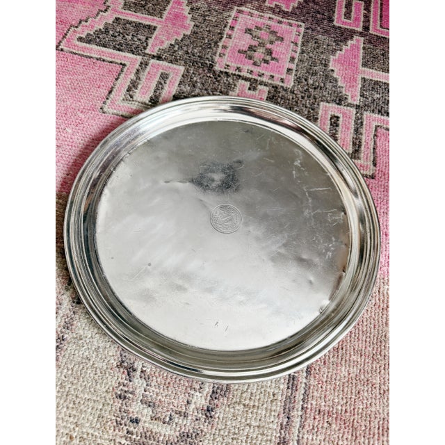 Metal Vintage Silver Plated Tray From the Clift Hotel San Francisco For Sale - Image 7 of 7