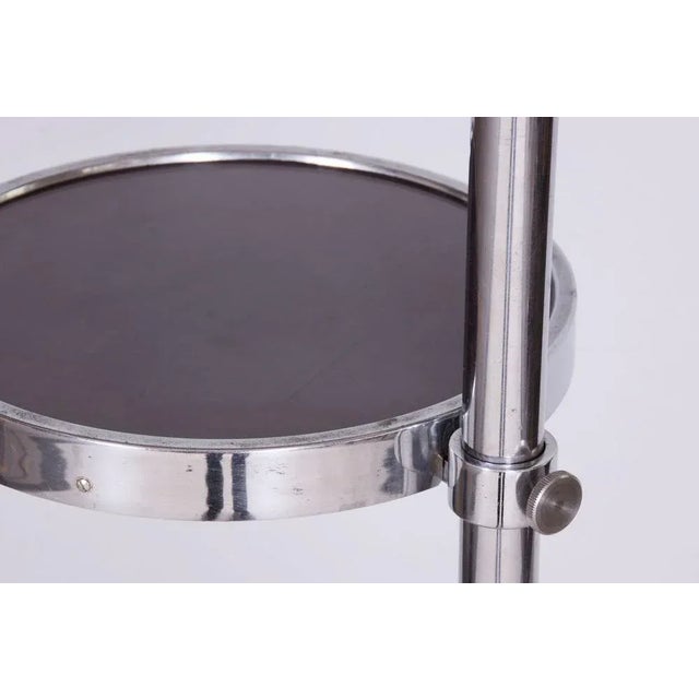 Bauhaus Czech Adjustable Chrome Floor Lamp in Steel and Milk Glass, 1930s For Sale - Image 3 of 10