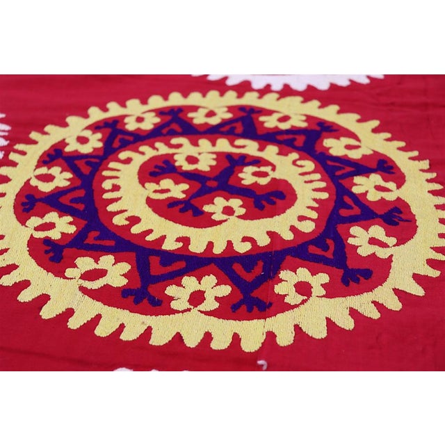 Vintage Hand-Embroidered Suzani Wall Hanging, 1920s For Sale - Image 11 of 18