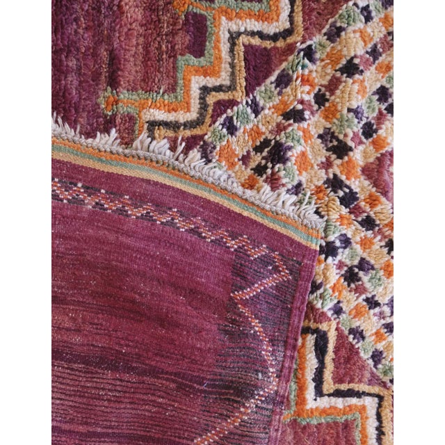 Textile Moroccan Vintage Boujaad Wool Rug - 13.8 X 6.8 Ft For Sale - Image 7 of 8