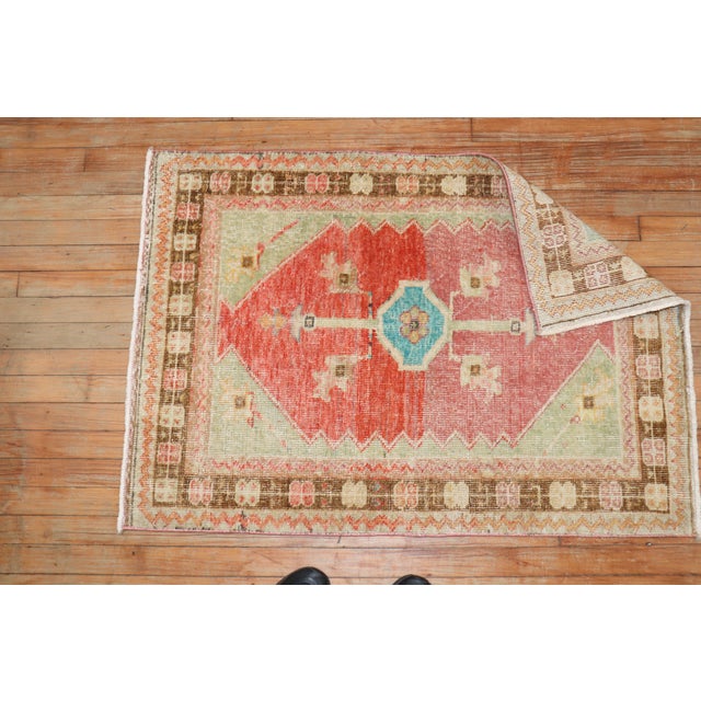 Vintage Turkish Scatter Wool Rug For Sale In New York - Image 6 of 18
