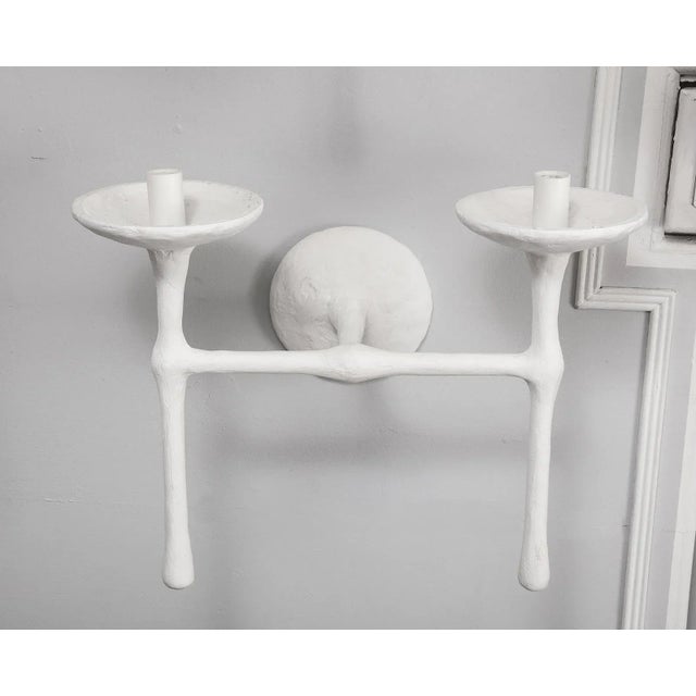 Not Yet Made - Made To Order Bespoke Double-Arm Plaster Sconces - a Pair For Sale - Image 5 of 11