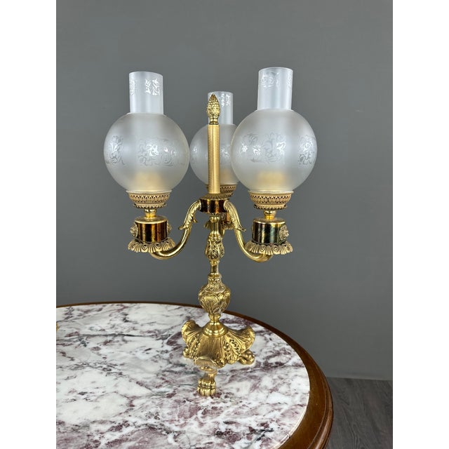 20th Century Three-Light Bronze Candelabra, Set of 2 For Sale - Image 10 of 11