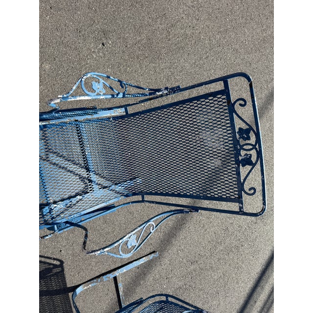 1970s Beautiful Vintage Wrought Iron Woodard Patio Bistro Set 2 Rockers & 4 Tables , Attributed For Sale - Image 5 of 5