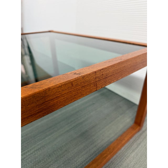 Mid 20th Century Teak + Smoked Glass Coffee Table For Sale - Image 11 of 12